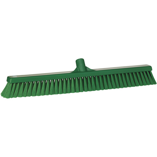 Small Particle Push Broom Head, Fine Bristles, 24", Polyester, Green Seaboard Timber Mart