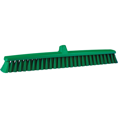 ColorCore Push Broom, Fine Bristles, 24", Polypropylene, Green Seaboard Timber Mart