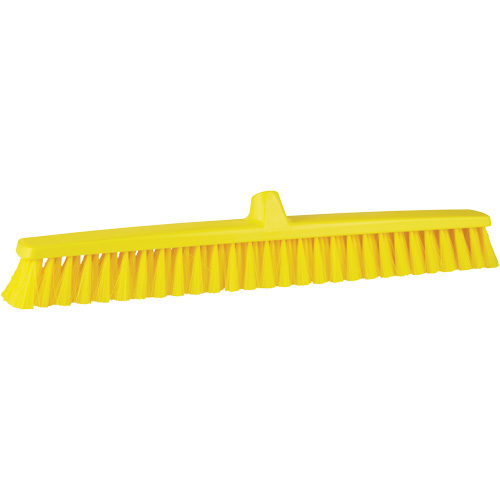 ColorCore Push Broom, Fine Bristles, 24", Polypropylene, Yellow Seaboard Timber Mart