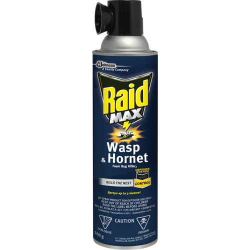 Mousse insecticide contre les gu&ecirc;pes et les frelons Raid Max, 500 g, Canette a&eacute;rosol, &agrave; base de solvant Seaboard Timber Mart