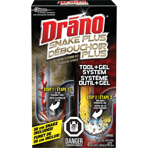 Trousse de furet et gel d&eacute;boucheur pour tuyaux de Drano Seaboard Timber Mart