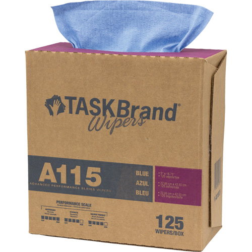 TaskBrand&reg; A115 Advanced Performance Wipers, Heavy-Duty, 16-3/4" L x 12" W Seaboard Timber Mart
