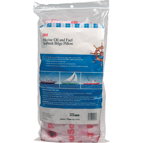 Marine Oil and Fuel Absorbent Bilge Pillow, Oil Only, 15" L x 7" W, 12.1 gal Absorbency/Pkg. Seaboard Timber Mart