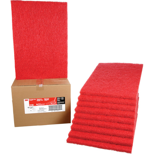 Carpet Bonnet Pad, 14" x 20", Buffing/Cleaning, Red Seaboard Timber Mart