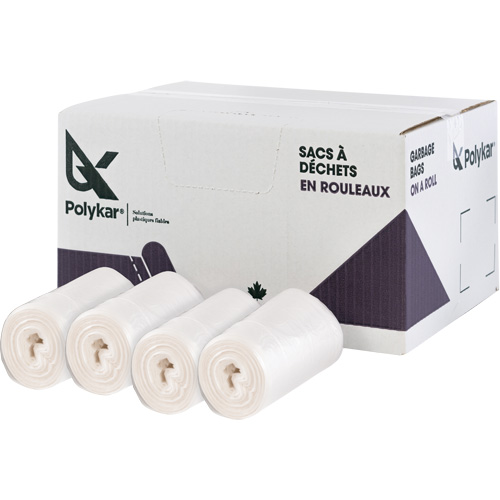 High Density Garbage Bags, Utility, 22" W x 20" L, 8 microns, Frosted, 23 L (6 Gal.) Capacity Seaboard Timber Mart