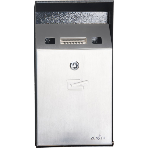 Cendrier, Montage mural, Acier inoxydable, Capacit&eacute; 1 Litre, Hauteur 11-4/5" Seaboard Timber Mart