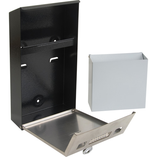 Cendrier, Montage mural, Acier inoxydable, Capacit&eacute; 1 Litre, Hauteur 11-4/5" Seaboard Timber Mart