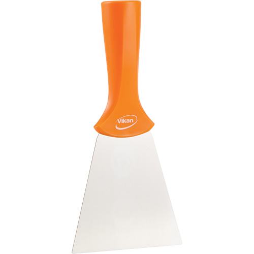 Grattoir en acier inoxydable avec poign&eacute;e montable sur manche, Orange, 4" la x 8" lo Seaboard Timber Mart