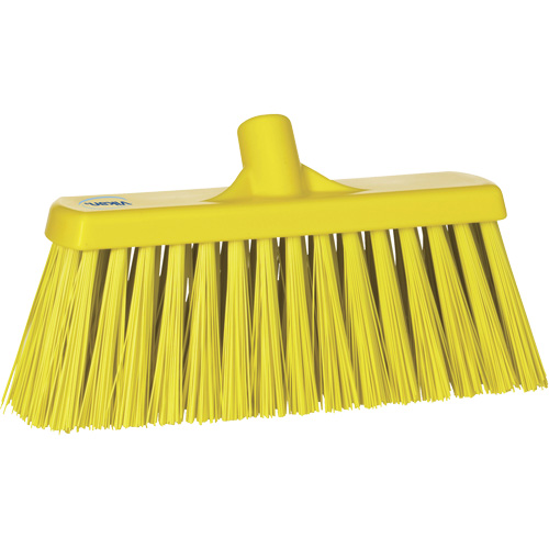 Heavy-Duty Push Broom, Stiff Bristles, 13", Polyester, Yellow Seaboard Timber Mart