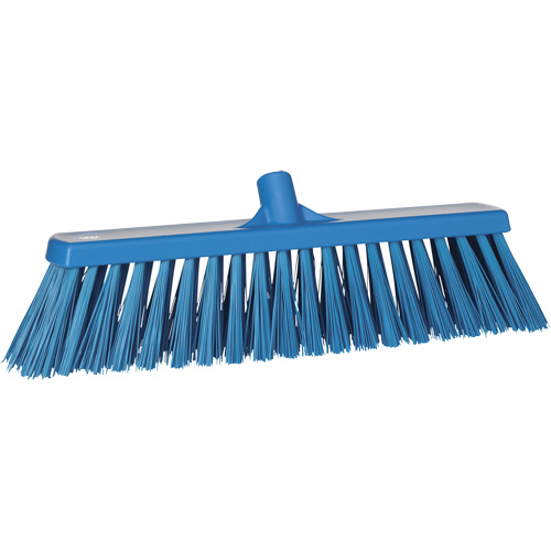 Heavy-Duty Push Broom, Stiff Bristles, 20", Polyester, Blue Seaboard Timber Mart