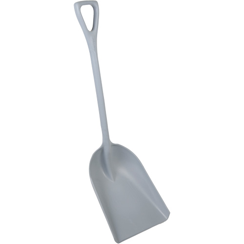 One-Piece Metal Detectable Shovel, 13-3/4" x 17" Blade, 42-1/2" Length, Plastic, Grey Seaboard Timber Mart