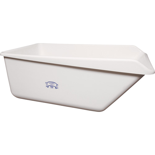 Angled Dump Tub with Drain, Plastic, White Seaboard Timber Mart