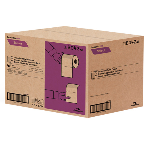 Pro Select&reg; Toilet Paper, 2 Ply, 500 Sheets/Roll, White Seaboard Timber Mart