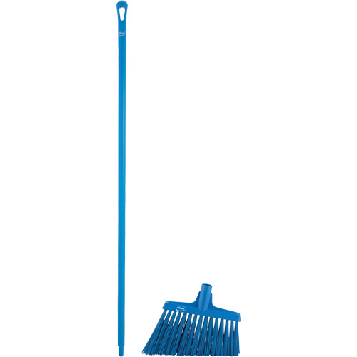 Angle Broom Head with Handle, X-Coarse Bristles, 12", Polyester, Blue Seaboard Timber Mart