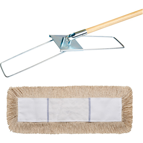 Break-Ezy Dust Mop System, Slip On Style, Cotton, 48" L x 5" W Seaboard Timber Mart