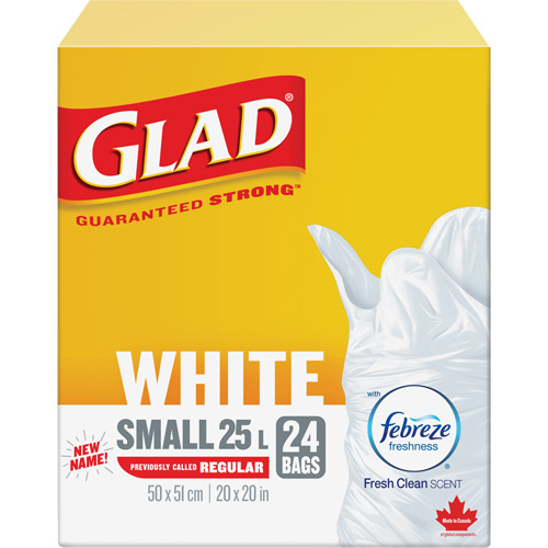 Small 25L Febreze Garbage Bags, Regular, 20" W x 20" L, White Seaboard Timber Mart