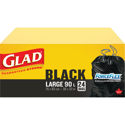 90L Garbage Bags, Regular, 30" W x 33" L, Black Seaboard Timber Mart