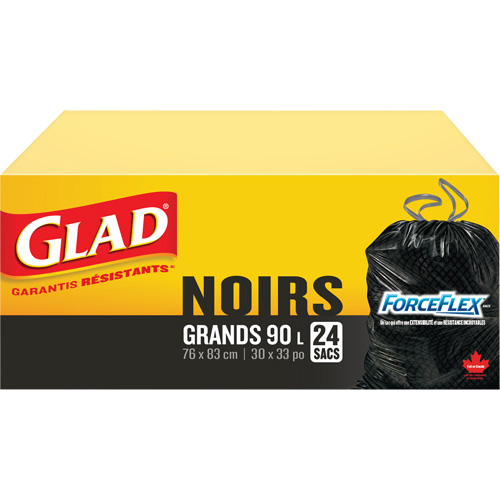 90L Garbage Bags, Regular, 30" W x 33" L, Black Seaboard Timber Mart