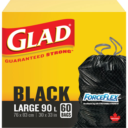 90L Garbage Bags, Regular, 30" W x 33" L, Black Seaboard Timber Mart