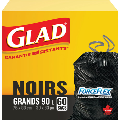 90L Garbage Bags, Regular, 30" W x 33" L, Black Seaboard Timber Mart