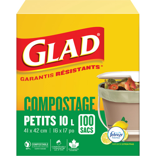 Petits sacs de compostage, R&eacute;gulier, 17" lo x 16" la, Brun, Capacit&eacute; de 10 L (3 gal.) Seaboard Timber Mart