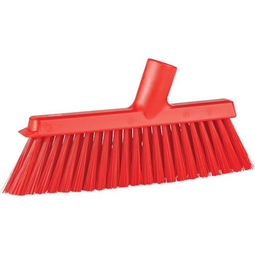 Dustpan Broom with Angled Thread, Medium Bristles, 10", Polyester, Red Seaboard Timber Mart