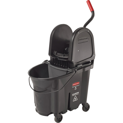 Wavebrake&reg; Bucket & Wringer, Down Press, 8.75 US Gal.(35 Quart), Black Seaboard Timber Mart