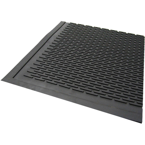 Outdoor Mat, Rubber, Scraper Type, Solid Pattern, 3' x 5', Black Seaboard Timber Mart