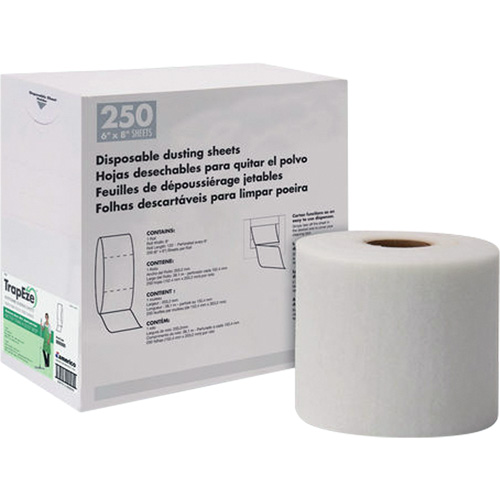 TrapEze&reg; Single Roll Disposable Dusting Sheets, Polyester, White Seaboard Timber Mart