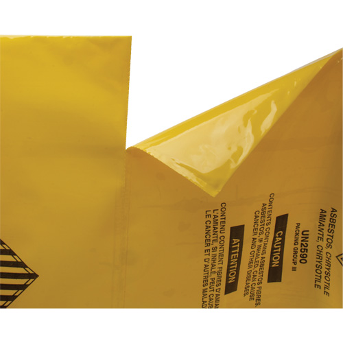 Hazardous Waste Liners, Asbestos, 40" L x 26" W, 3 mils Seaboard Timber Mart