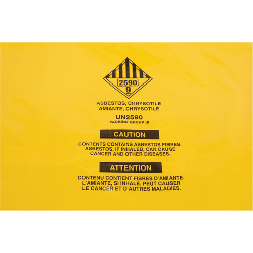 Hazardous Waste Liners, Asbestos, 40" L x 26" W, 3 mils Seaboard Timber Mart