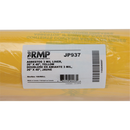 Hazardous Waste Liners, Asbestos, 40" L x 26" W, 3 mils Seaboard Timber Mart