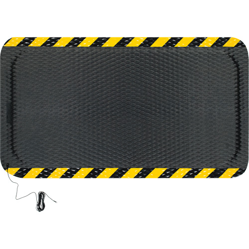 Ensemble de tapis conductible Hog Heaven, 3' la x 5' lo, 7/8" &eacute;paisseur, Noir/Jaune, Nitrile Seaboard Timber Mart