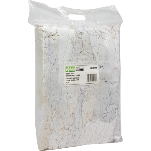Recycled Material Wiping Rags, Cotton, White, 10 lbs. Seaboard Timber Mart