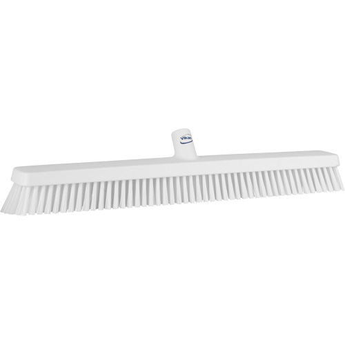 Heavy-Duty Push Broom, Fine/Stiff Bristles, 24", White Seaboard Timber Mart