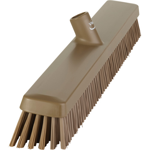 Heavy-Duty Push Broom, Fine/Stiff Bristles, 24", Brown Seaboard Timber Mart