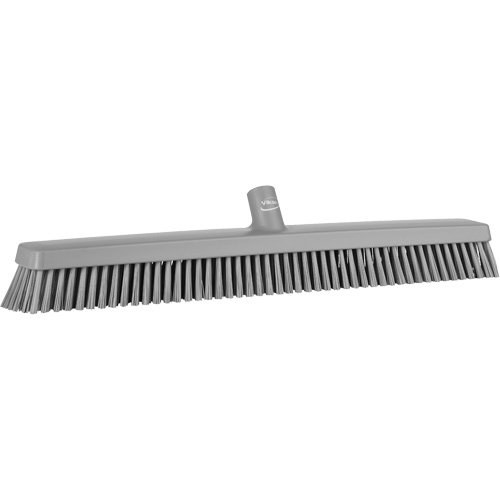 Heavy-Duty Push Broom, Fine/Stiff Bristles, 24", Grey Seaboard Timber Mart