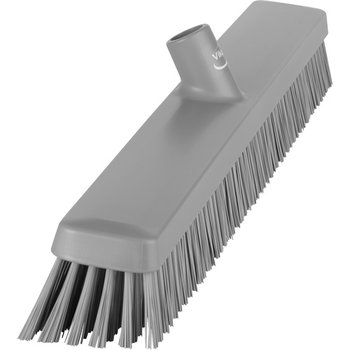 Heavy-Duty Push Broom, Fine/Stiff Bristles, 24", Grey Seaboard Timber Mart