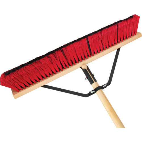 Push Broom with Braced Handle, 24", Medium, PVC Bristles Seaboard Timber Mart