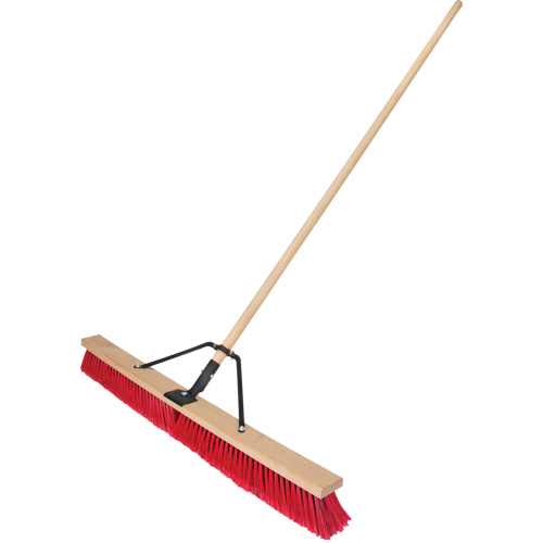 Push Broom with Braced Handle, 36", Medium, PVC Bristles Seaboard Timber Mart