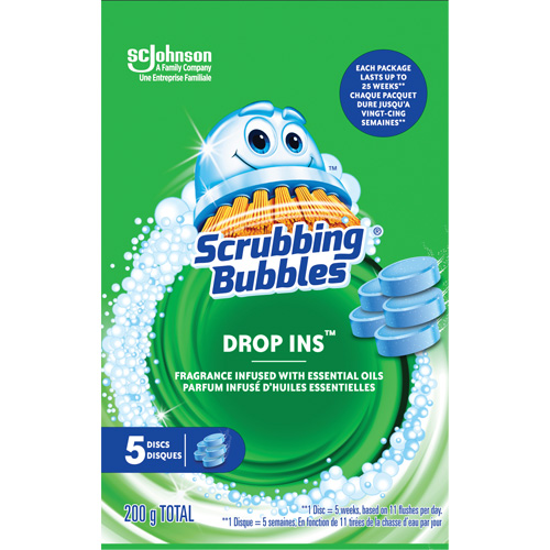 Pastilles nettoyantes pour toilettes Scrubbing Bubbles Drop-Ins, 200 g, Tampon Seaboard Timber Mart