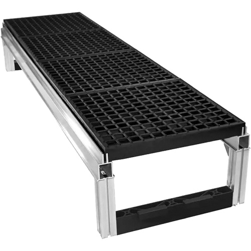 Trousse de plateforme de travail modulaire en aluminium &agrave; drainage ouvert FOUNDATION, 36" la x 72" pr, Capacit&eacute; de 400 lb, Enti&egrave;rement soud&eacute; Seaboard Timber Mart