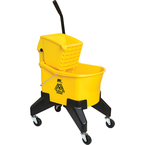 Seau & essoreuse pour vadrouille Grizzly, Pression vers le bas, 8 gal. US (32 pintes), Jaune Seaboard Timber Mart