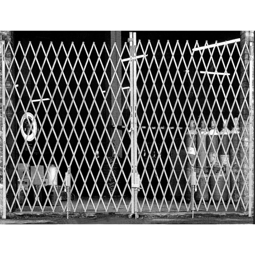 Galvanized Folding Security Gates, Fixed Double Folding, 12' L x 7' H Expanded Seaboard Timber Mart