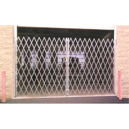 Galvanized Folding Security Gates, Fixed Double Folding, 12' L x 7' H Expanded Seaboard Timber Mart