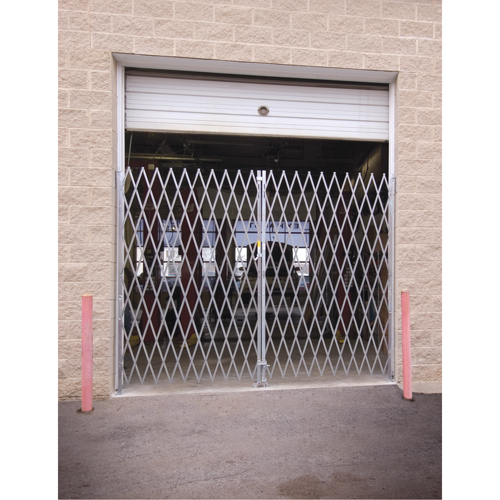 Galvanized Folding Security Gates, Fixed Double Folding, 12' L x 7' H Expanded Seaboard Timber Mart