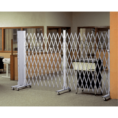 Portable Expanding Gates, Interlocking, 144" L x 73.5" H, Silver Seaboard Timber Mart