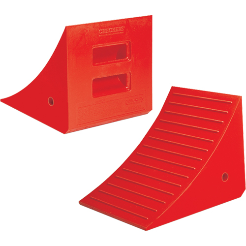 Heavy-Duty Wheel Chocks, Polyurethane, Orange, 14" W x 17" D x 14" H Seaboard Timber Mart