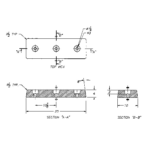 Butoirs de quai en caoutchouc moul&eacute;s, Caoutchouc, 30" la x 4" p x 10" h Seaboard Timber Mart