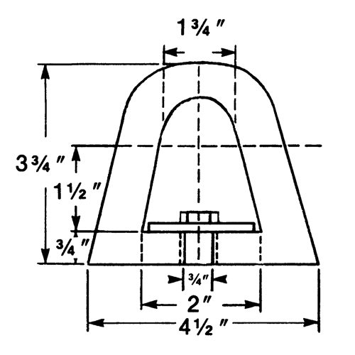 Extruded Rubber Dock Fenders, Rubber, 4-1/2" W x 12" L x 3-3/4" D Seaboard Timber Mart